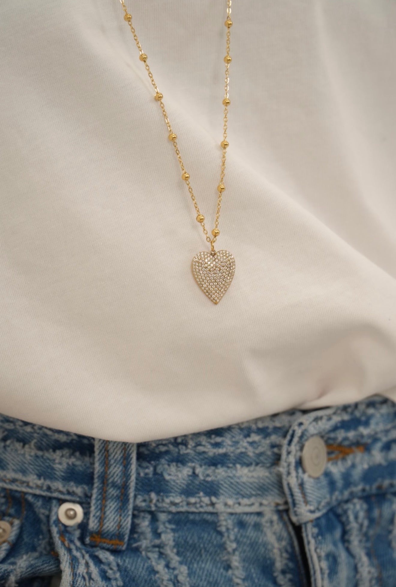 Collana lunga a cuore