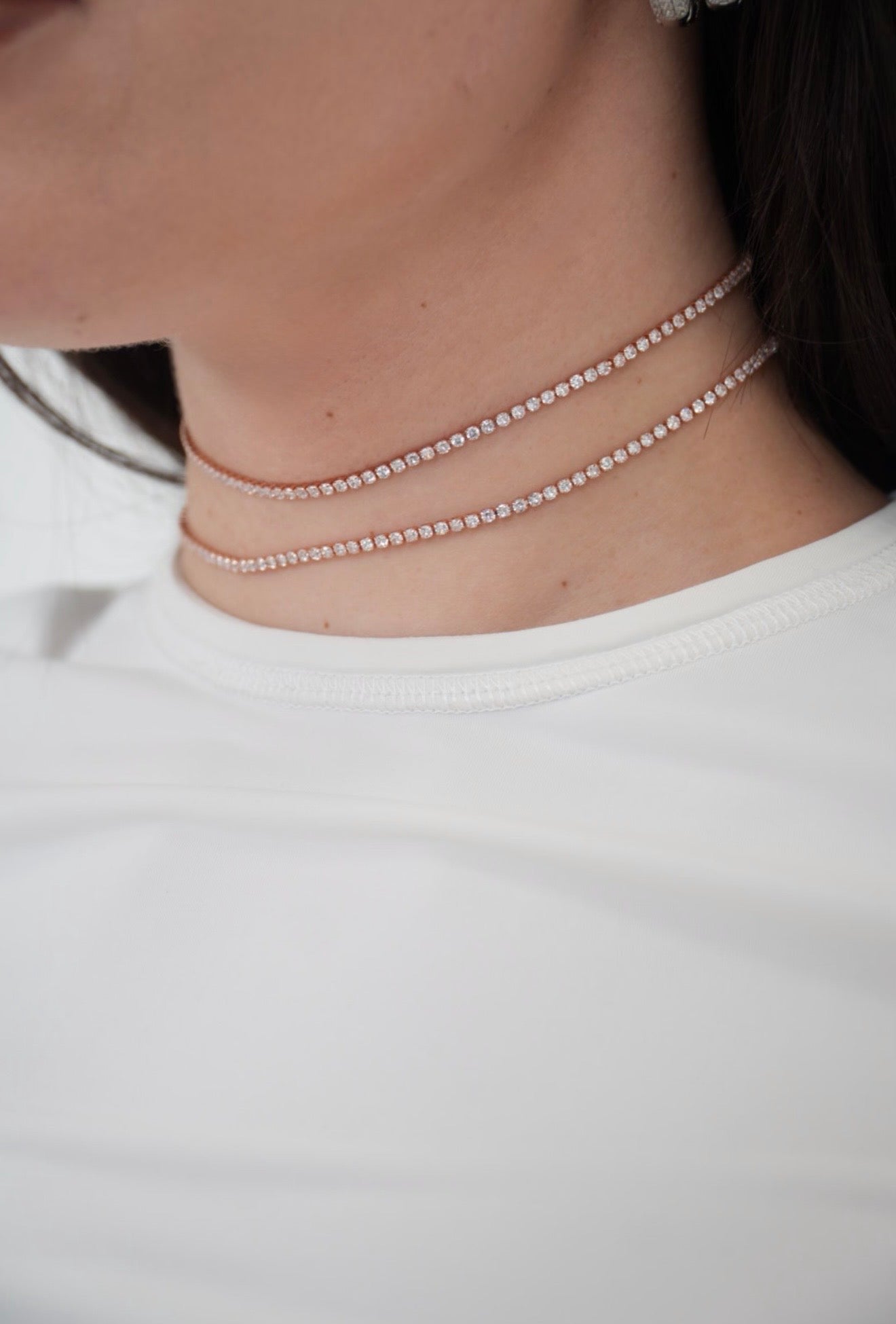 Choker tennis dimensione s in rosa gold