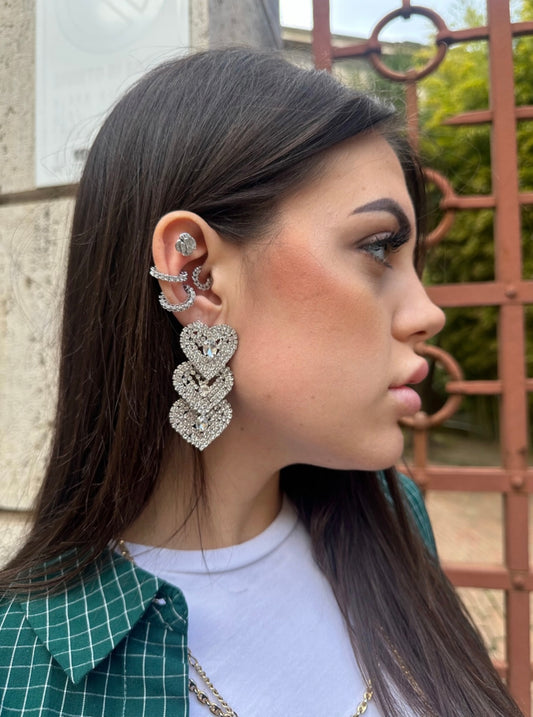 Orecchini 3 cuori