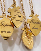 Collana Cuore anatomico con incisione