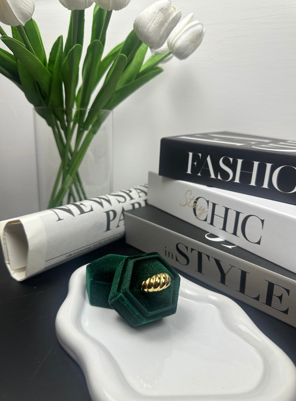 Anello Savona gold martellato