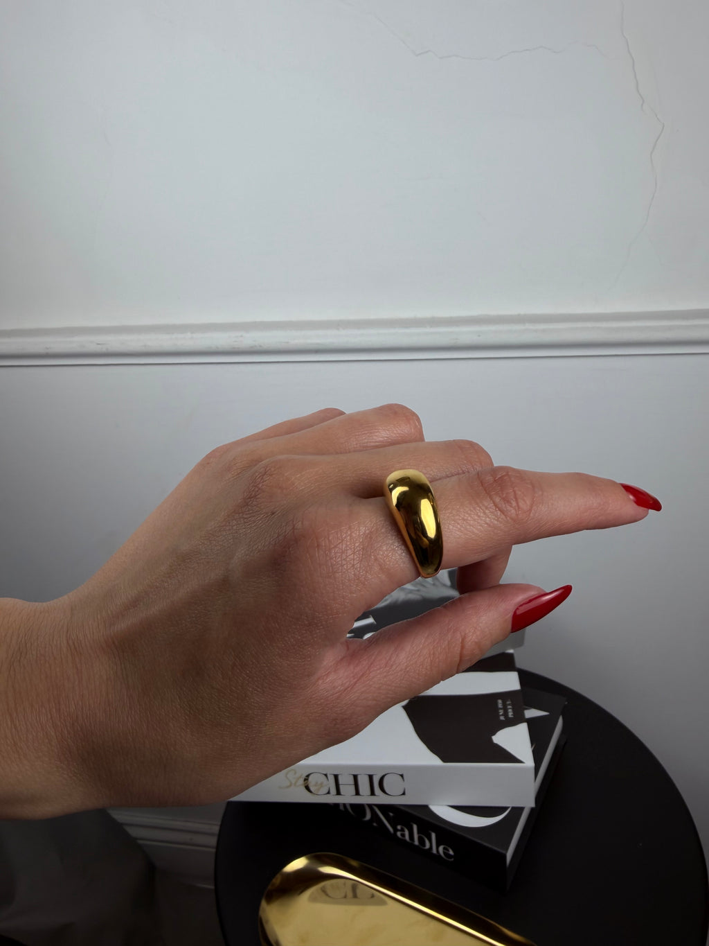 Anello Savona gold liscio