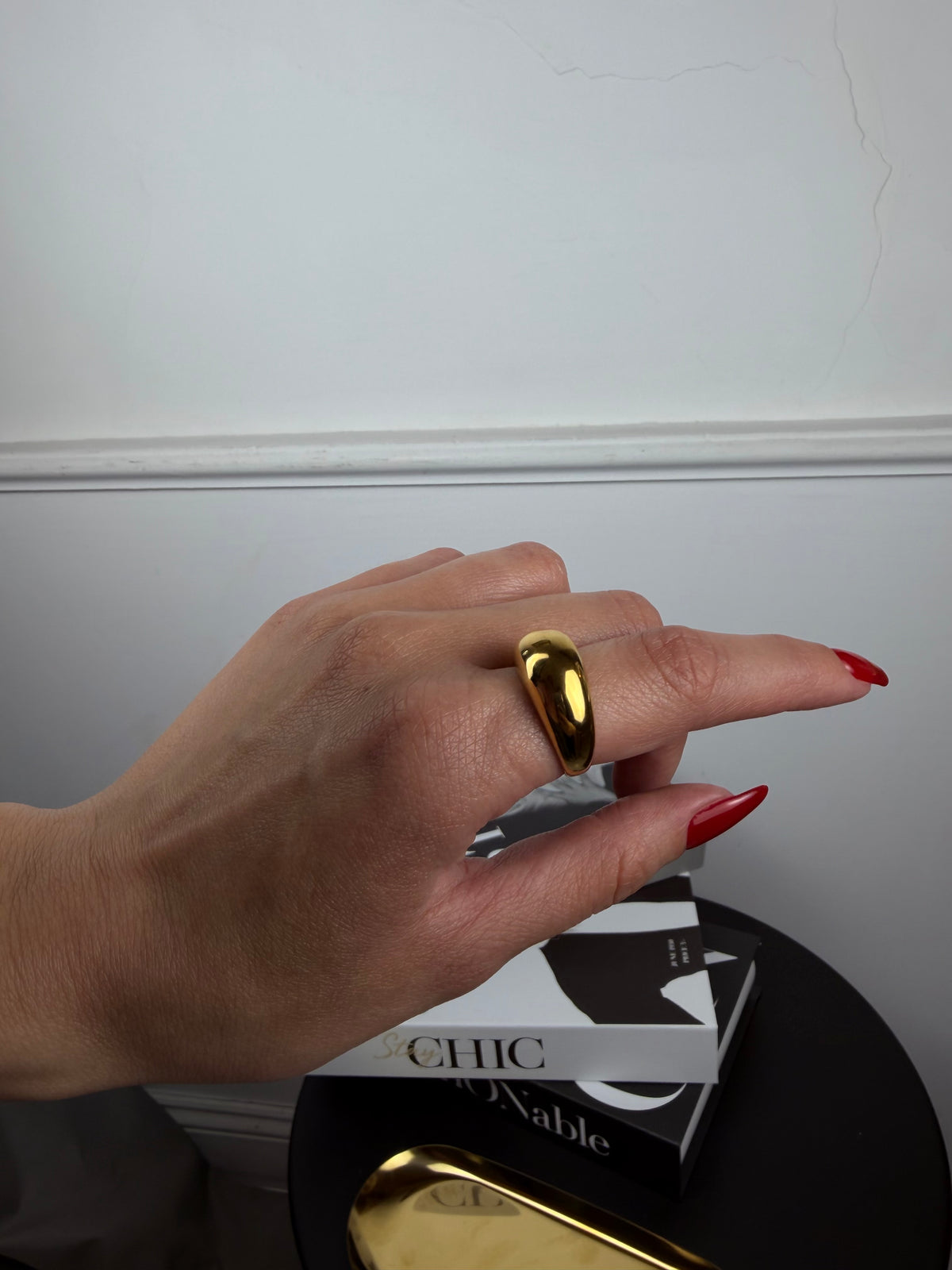 Anello Savona gold liscio