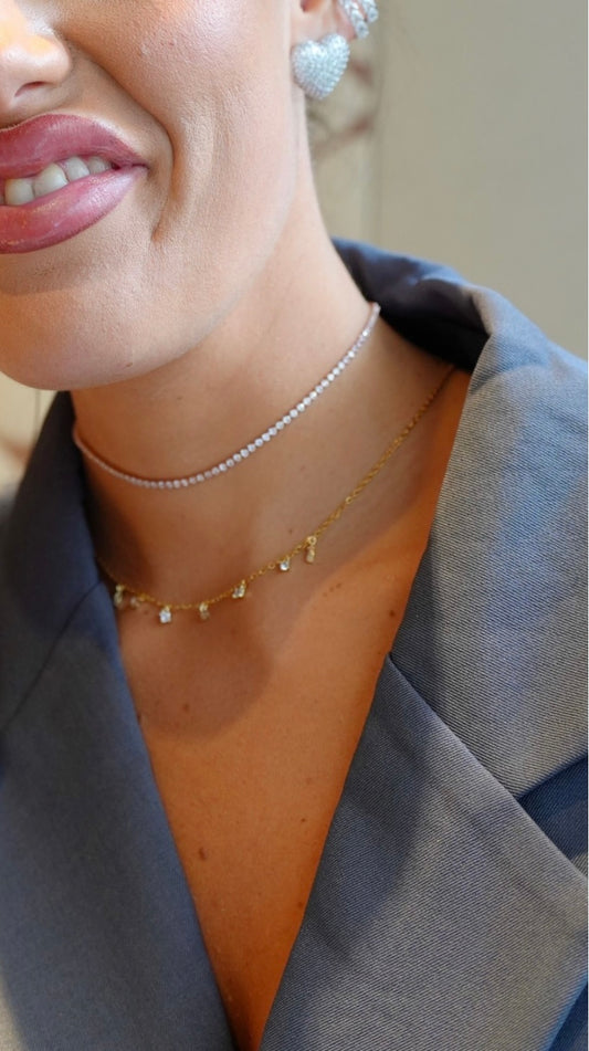 Choker oro rosa tennis Classic dimensione s