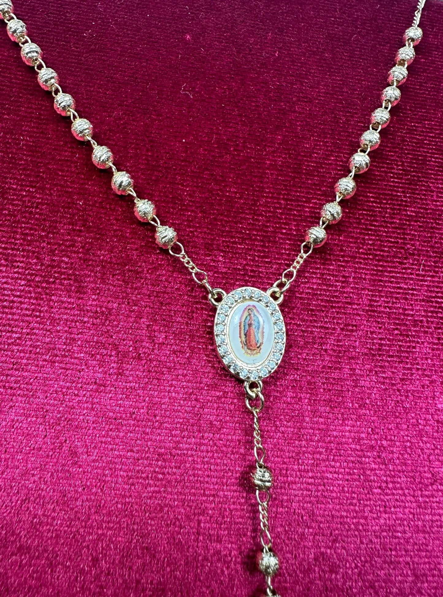 Collana Rosario con madonnina smalta