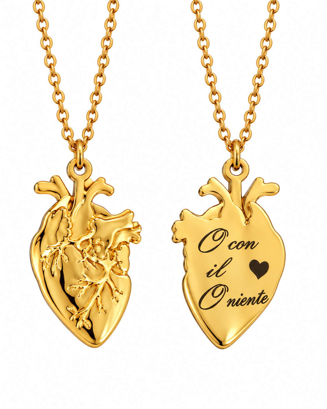 Collana Cuore anatomico con incisione