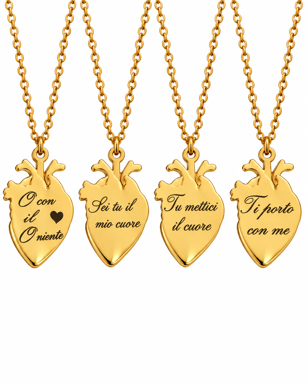 Collana Cuore anatomico con incisione