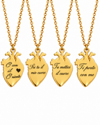 Collana Cuore anatomico con incisione