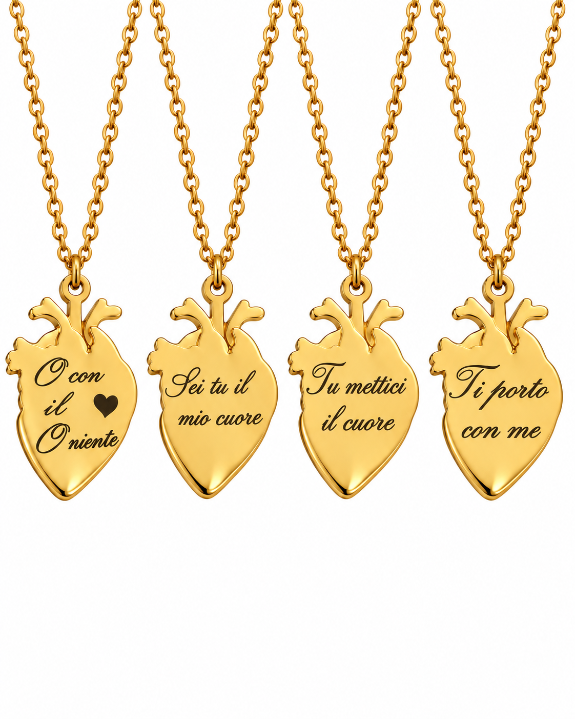 Collana Cuore anatomico con incisione
