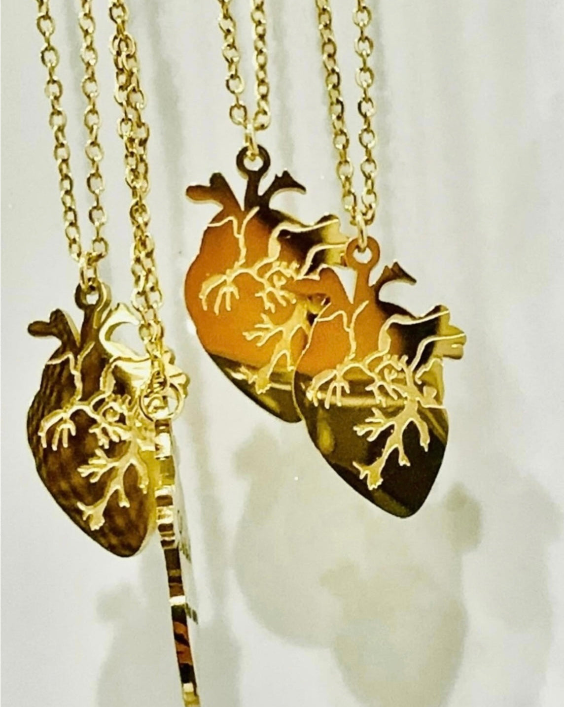 Collana Cuore anatomico con incisione
