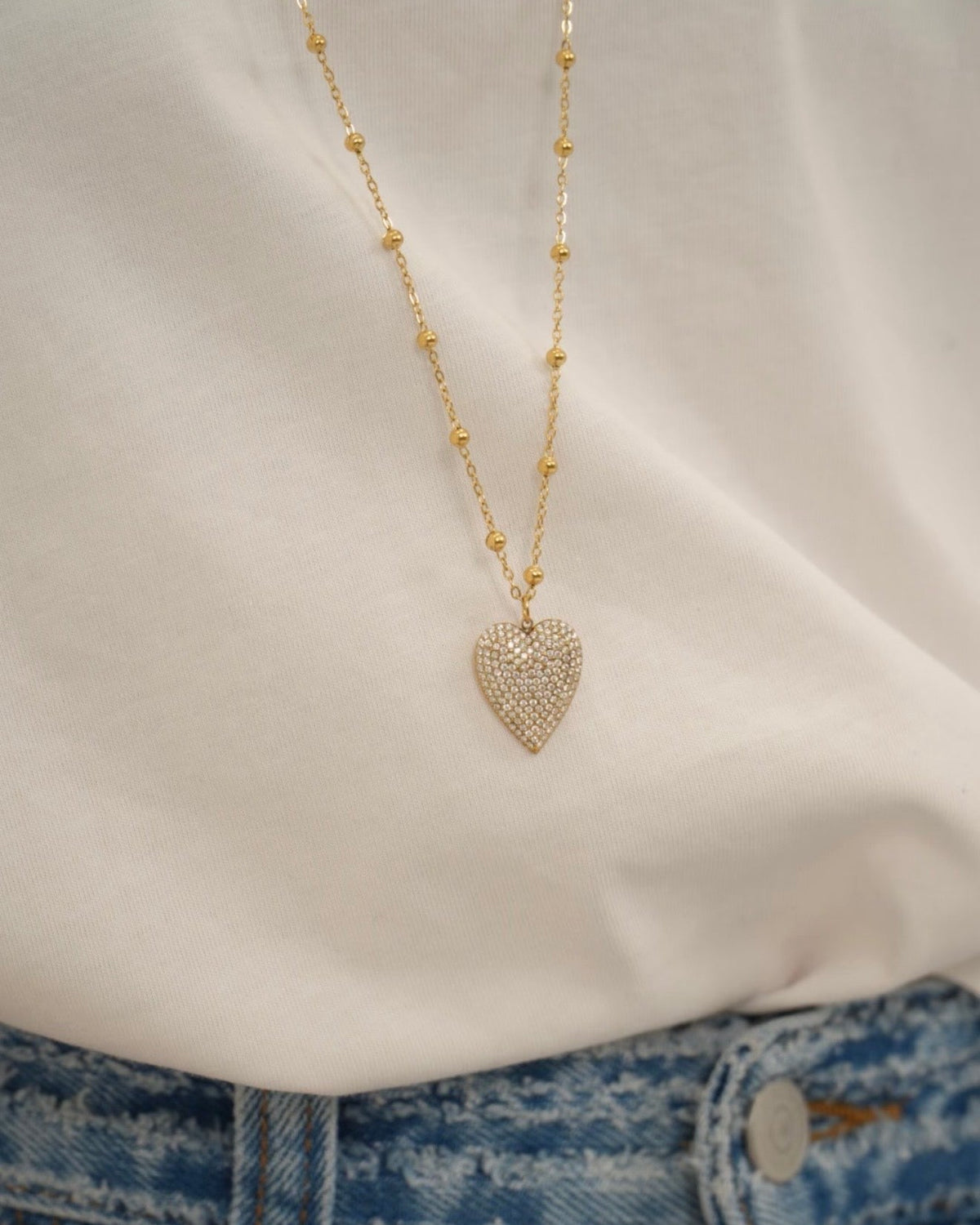 Collana lunga a cuore