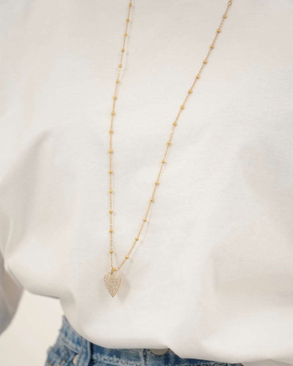 Collana lunga a cuore