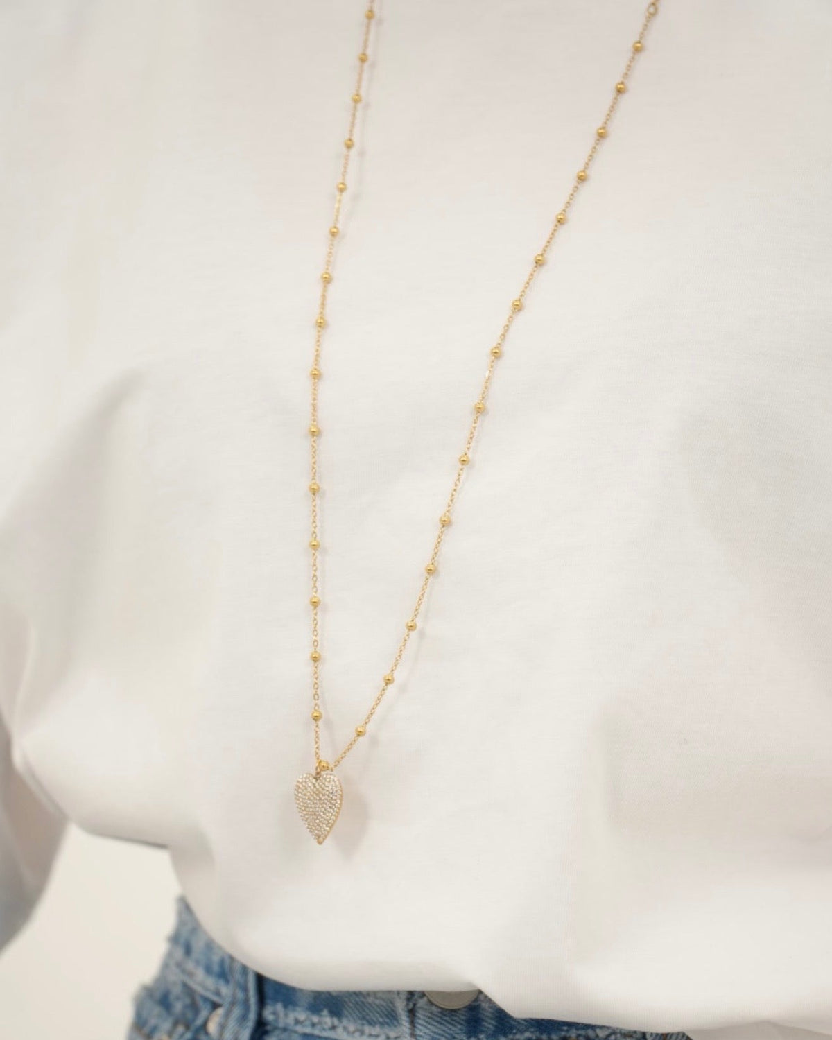 Collana lunga a cuore