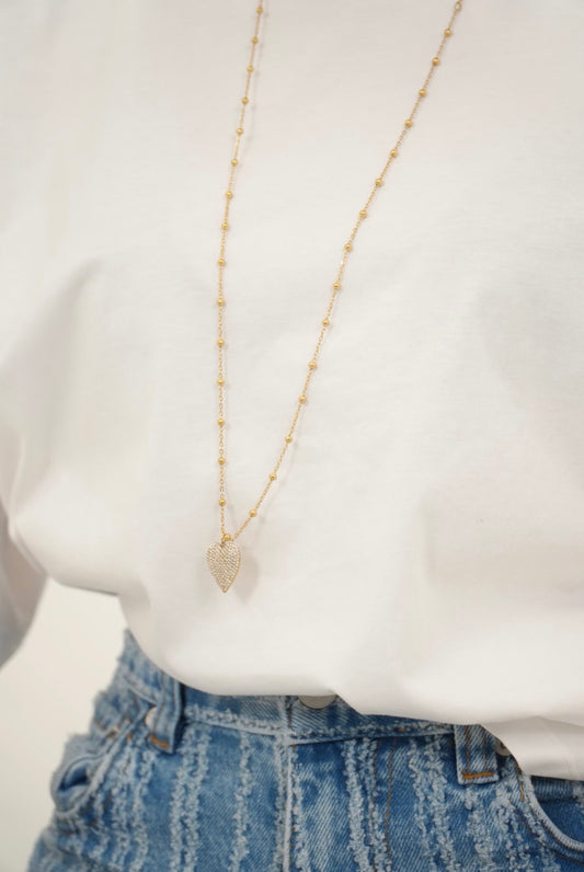 Collana lunga a cuore