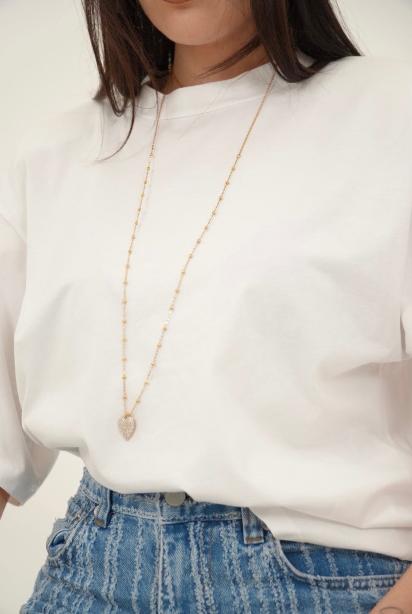 Collana lunga a cuore