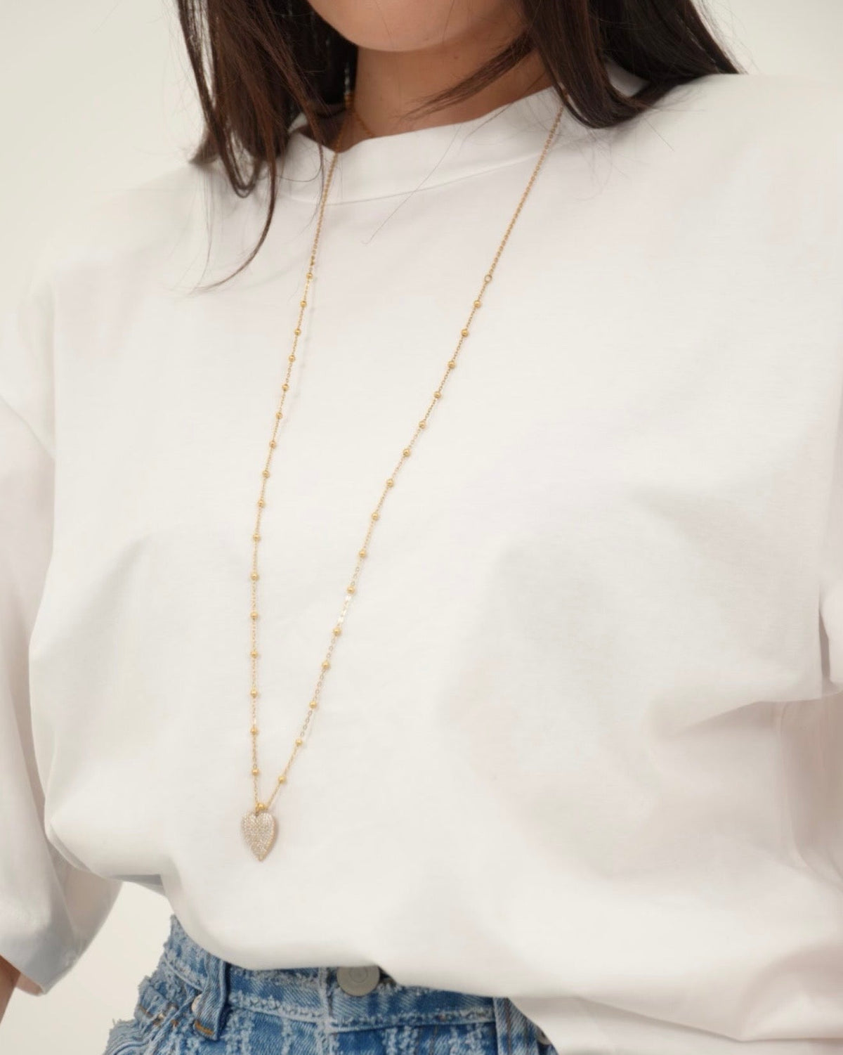 Collana lunga a cuore