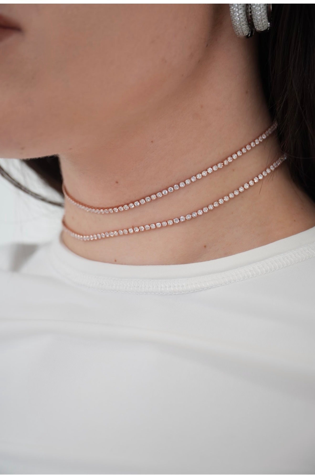 Choker tennis dimensione s in rosa gold