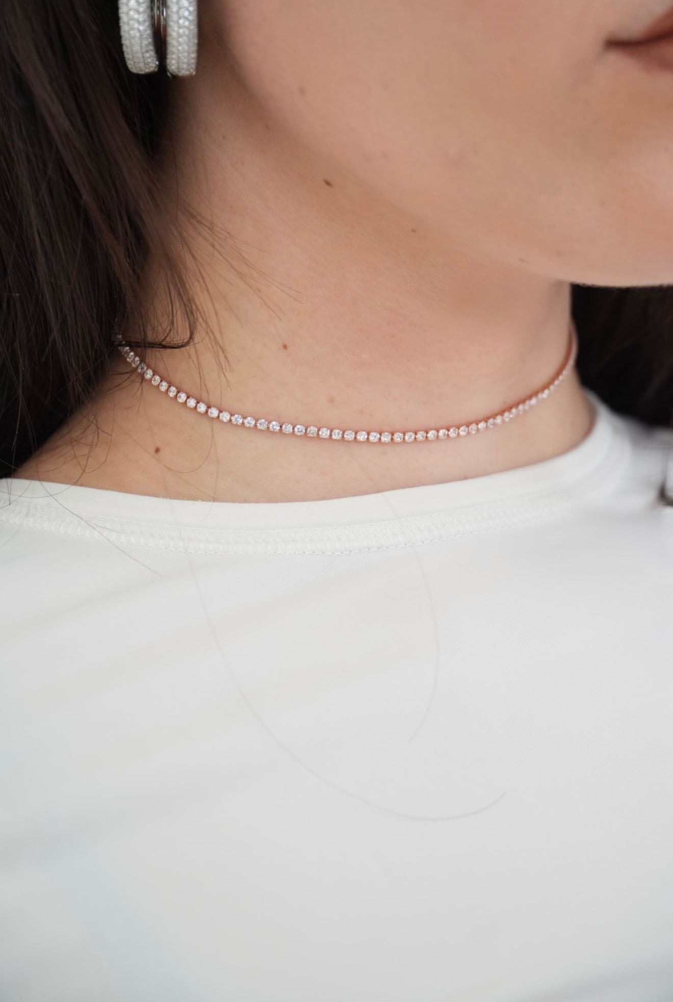 Choker tennis dimensione s in rosa gold
