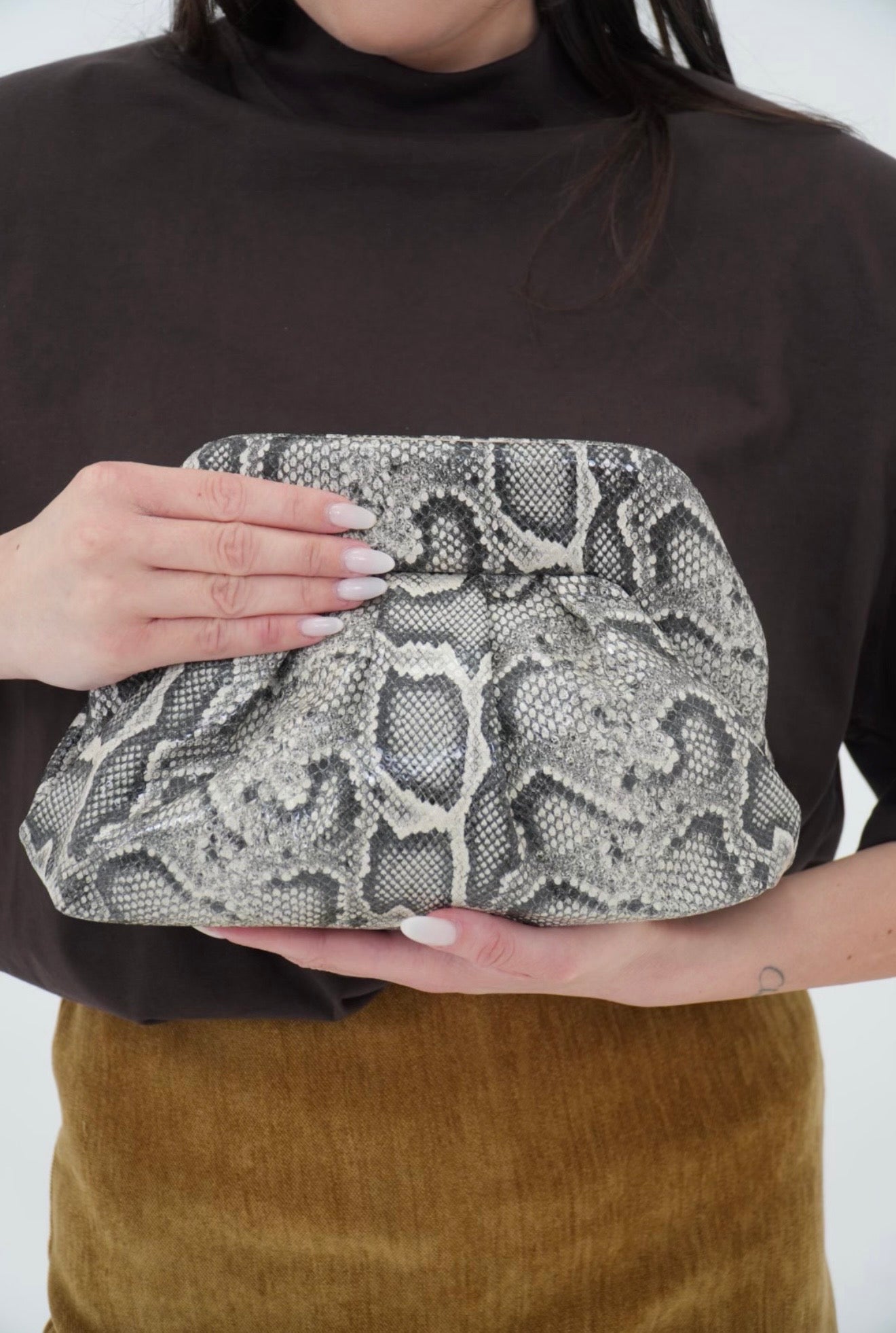 Borsa a mano pitonata