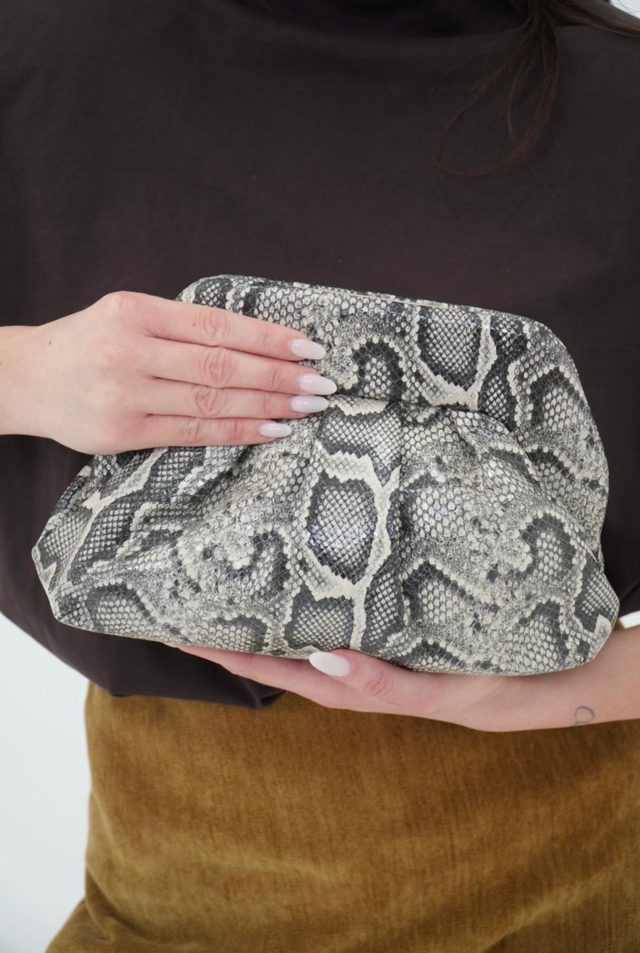 Borsa a mano pitonata