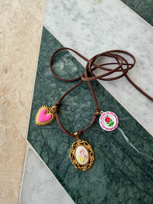 collana choker ibiza marrone